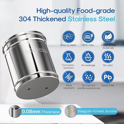 ICEPURE 2.25G Gravity-fed Water Filter System with Sight Glass Spigot, 304 Stainless Steel Countertop System, 2 Black Carbon Filters, Reduce 99% Chlorine, Lead for Home, Camping, Emergencies