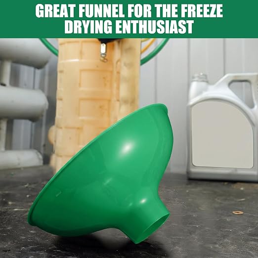 Vesici 2 Pack Extra Large Wide Mouth Funnel 2.5" x 10" Multi Purpose Filling Funnel Plastic Reusable for Water Softener Resin Tanks Carbon Media Jar Filling Use (Green)