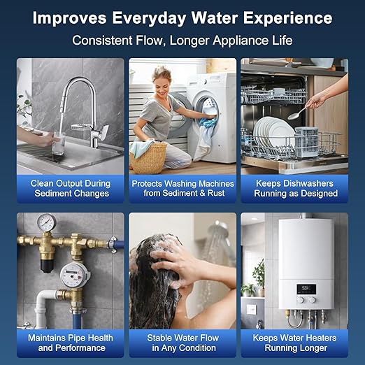 13.2 GPM Ultra-Filtration Whole House Water Filter System, Stainless Steel | 5-Year Lifespan Reusable Cleanable Membrane, 0.01μm Reduce 99.99% Contaminants Ideal for Tap/Well/Lake/Old Pipe Water- UF6