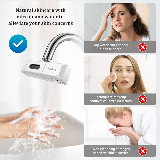 Advanced Faucet Water Filter with Micro-Bubble Technology – Deep Cleansing and Skincare Protection – Ideal for Bathing and Facial Skin Care, Easy Installation