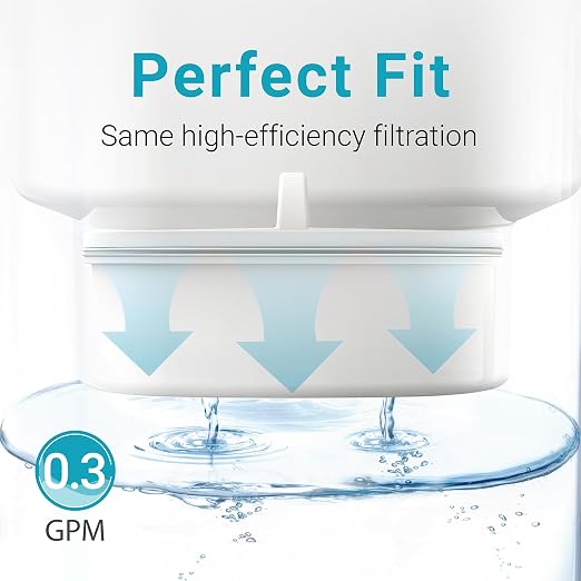 AQUA CREST PF-01A Water Filter Replacement for Waterdrop® Pitchers, 3 Pack | Replacement for Waterdrop® Pitcher and Dispenser, Reduces Lead, PFAS, PFOA/PFOS, Chlorine, Last Up to 3 Months or 200 Gallons