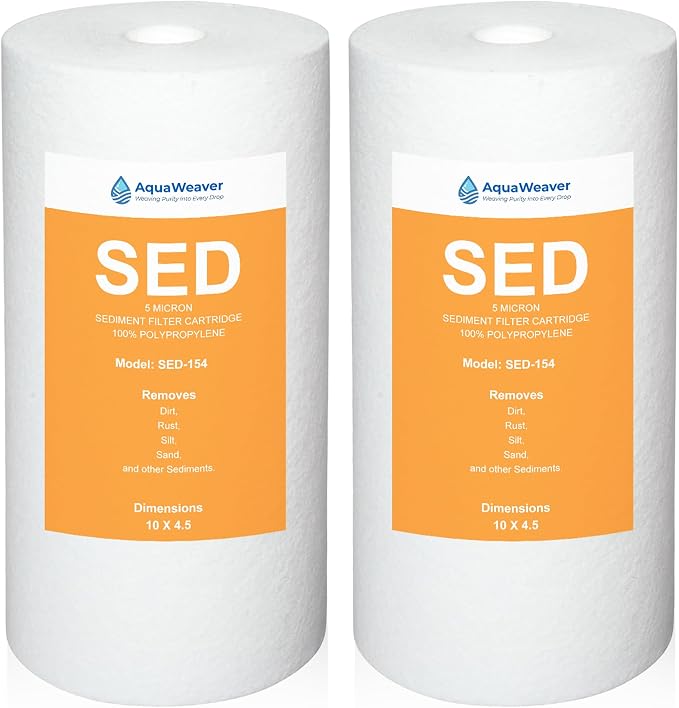 5 Micron 10" x 4.5" Whole House Sediment Home Water Filter Replacement Cartridge for RFC-BBSA, AP810, DGD-5005,AP817,RFC-BBSA, Culligan WH-HD200-C,HD-950A, SED-154, 2PACK