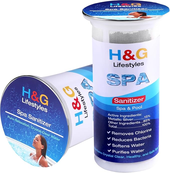 H&G Lifestyles Pool Metal Remover,Spa Water Filter for Pool & Spa, Iron Remover for Pools, Pool Scale Build-Up Remover, Reduces Metals & Prevents Staining, Lasts Up to 6 Months, 2 Pack