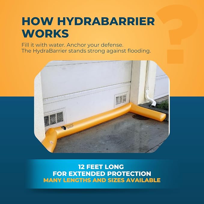 Watershed Innovations Best Sandbag Alternative - Hydrabarrier Ultra 12 Foot Length 6 Inch Height. - Water Diversion Tubes that are the Lightweight, Re-usable, and Eco-Friendly - Bulk - 2 Pack