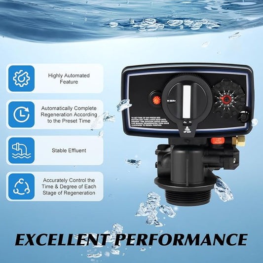 110V Timer Valve Water Softener Valve 12-Day Time Clock Control Valve for Filter Softener Resin Tank, 5600 Timer Replacement Softener Valve