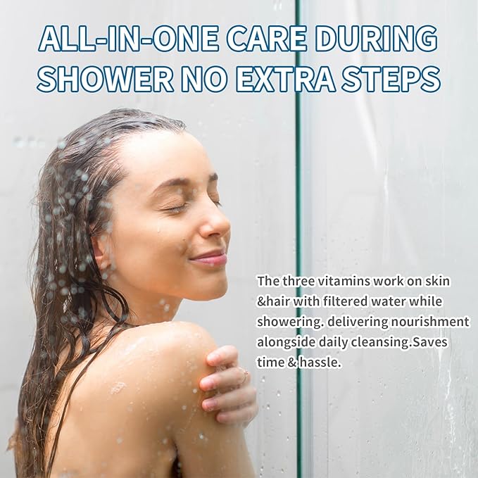 2+2, 20-Stage Shower Filter Replacement Cartridge & Vitamin C + E + A Cartridges, Compatible with AquaHomeGroup Shower, Vitamin-Infused Shower Head Filter.