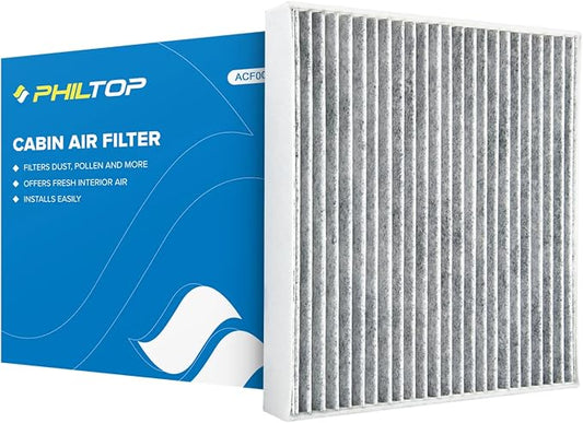 PHILTOP HEPA Cabin Air Filter w/Activated Carbon, Compatible with CF10133 Toyota Corolla 2002-2008, Matrix 2003-2008, Carbon Filter Up Dust Pollen Odor