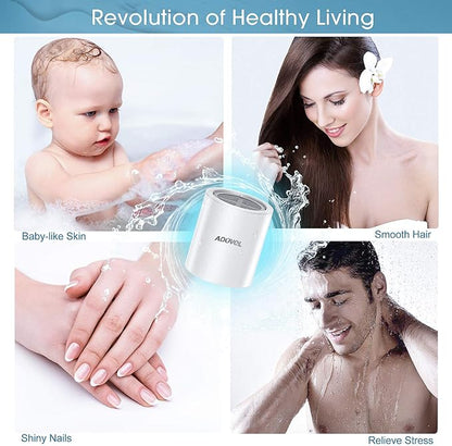 ADOVEL Universal Shower Filter Replacement Cartridge, 15 stage, High Output, With Effective KDF, Vitamin C, Removing Chlorine, Heavy Metals, Sulfur Odor, Pack of 2