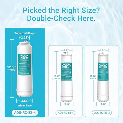 AQUA CREST RC EZ 4 Water Filter, Replacement for Culligan® RC-EZ-4, US-EZ-4, RC-EZ-3, DuPont® WFQTC30001, WFQTC70001, 3000QT Filter, 2K Gallons, 2 Pack