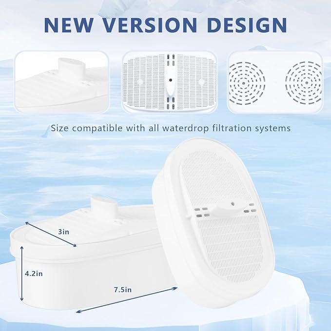 4 pack Replacement Filter for Water-drop PF-01A Pitcher Filtration System | Water Filter Compatible with Waterdrop® WD-PF-01A Plus , Reduces PFOA/PFOS，Chlorine，Last Up to 3 Months or 200 Gallons