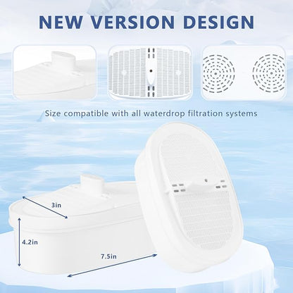 4 pack Replacement Filter for Water-drop PF-01A Pitcher Filtration System | Water Filter Compatible with Waterdrop® WD-PF-01A Plus , Reduces PFOA/PFOS，Chlorine，Last Up to 3 Months or 200 Gallons