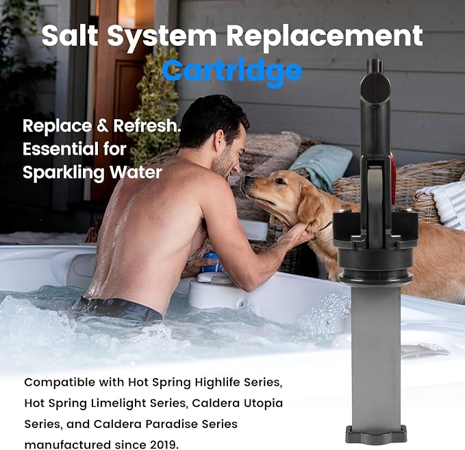 Salt Water System Replacement Cartridge for Hot Spring Spas – High-Performance Chlorine Generator for Crystal Clear, Soothing Water Black,3 Pack | Titanium Chlorine, Less Scale & Irritation, for Hot Springs Highlife/Limelight, Caldera Utopia/Paradise, ...