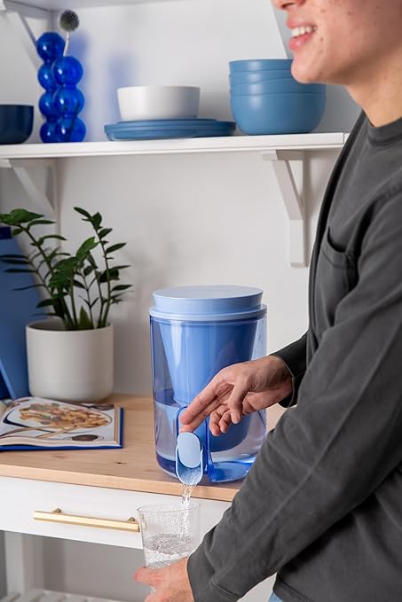 LifeStraw Home Studio Water Filter Dispenser, 10-Cup, Icelandic Blue, BPA-Free Designed for Everyday Protects Against Bacteria, parasites, microplastics, PFAS, Lead, and Improves Taste