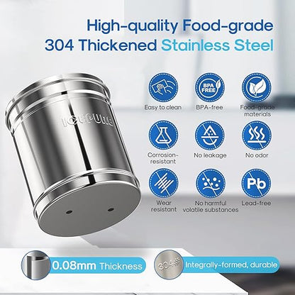 ICEPURE 3-Stage Gravity Water Filter System with Water Level Window, 304 Stainless Steel Countertop Gravity fed Water Filtration System with 2 Filters and Stand, Reduce 99% Chlorine, 3G High Capacity