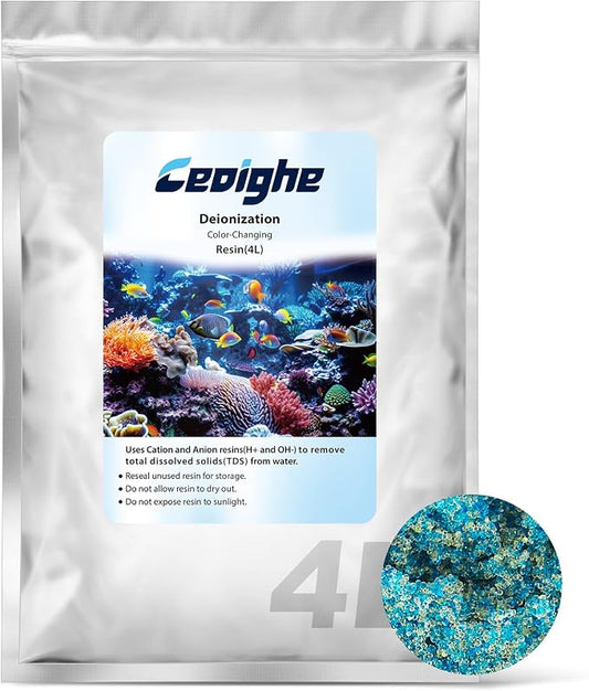 4 Liter DI Resin Mixed Bed Color Changing for RO/DI Systems, Optimal TDS Reduction, Color Changing Easy Monitoring, Ideal for Aquariums, Ensures Superior Water Quality(1 Pcs, 6.88 Lbs)