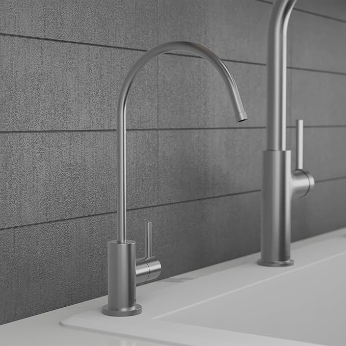 Karran Kestrel Spot-Free Stainless Steel Beverage Faucet 100% Lead-Free Brass, RO/Filtration System Ready, 360° High-Arc Spout, Fingerprint Resistant Finish, Compact Design