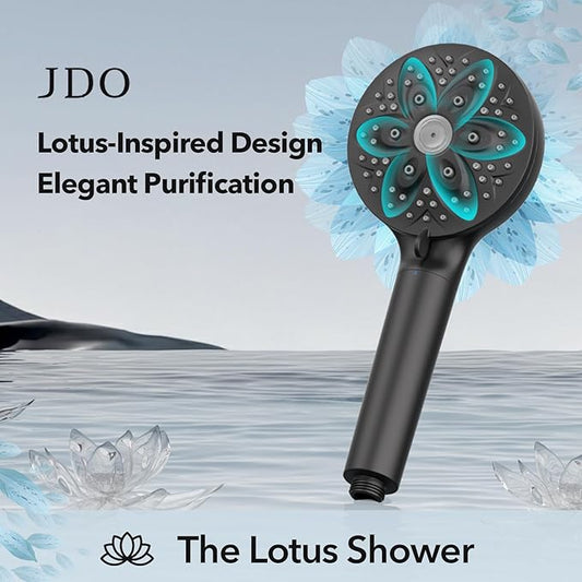 6-Setting Filtered Handheld Shower Head, JDO High Pressure Shower Head with Replaceable Filter Cartridge 4.7 Inch Detachable Showerhead for Chlorine Hard Water Removal, 59 Inch Stainless Steel Hose