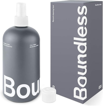 Boundless Audio Record Cleaning Solution - 17oz Extra Large Vinyl Record Cleaner Fluid Spray Bottle & Refill Nozzle