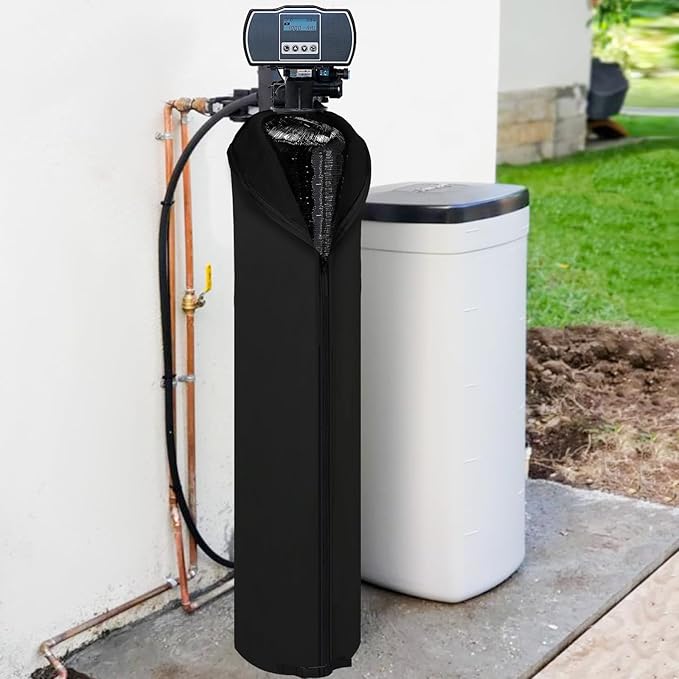 Bitubi Water Softener Neoprene Sweat Jacket, Outdoor Water Softener and Filter Tank Cover to Prevent Sweating, Water Softener Insulated Cover (14x65, Black)