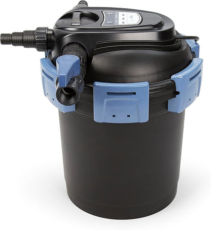 Aquascape 95053 UltraKlean 2000 Gallon Biological Pressure Filter with 14 Watt UV Clarifier Sterilizer for Pond Water Feature, 2,700 GPH Black