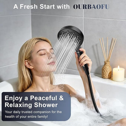 Filtered Shower Head with Handheld, High Pressure 7-Spd Detachable Chrome Showerhead with Stainless Hose, Water Softener Filter Beads for Hard Water - Remove Chlorine, Reduce Dry Itchy Skin