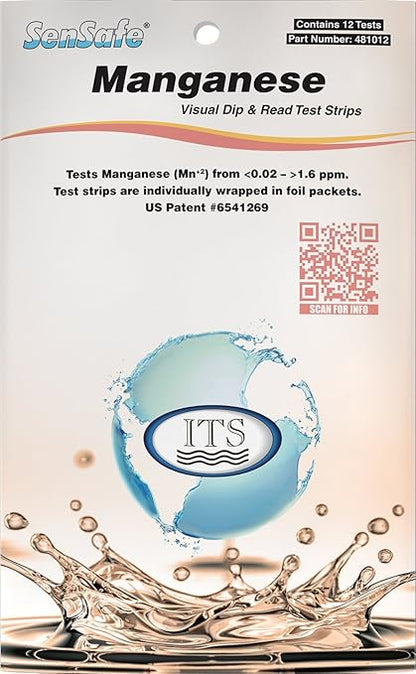 Industrial Test Systems 481012 Sensafe Manganese Water Test Strip Kit 12 Tests