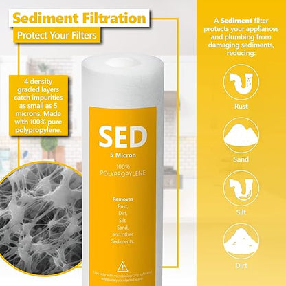 Express Water – 3 Year Reverse Osmosis System Replacement Filter Set – 23 Water Filters with 50 GPD RO Membrane, Carbon GAC, ACB, PAC Filters, Sediment SED Filters – 10 inch Size