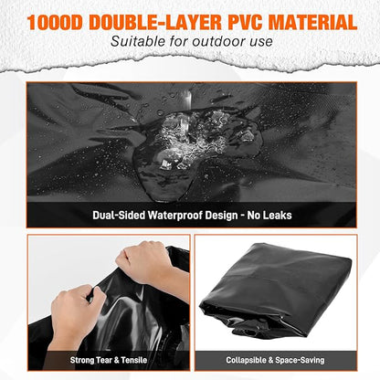 Yesker Portable Water Storage Bladder 30 Gallon – Heavy-Duty 1000D PVC Foldable Water Bladder Tank with 3/4" PVC Spigot for Garden, Camping & Car Use, Black