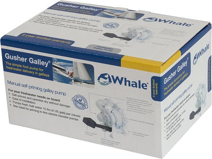 Whale Gusher Galley Mk3 Manual Freshwater Galley Pump, Foot Operated, Right Side Foot Lever, Up to 4 GPM GP0550 Foot Pedal-Operated, Right-Side Foot Lever