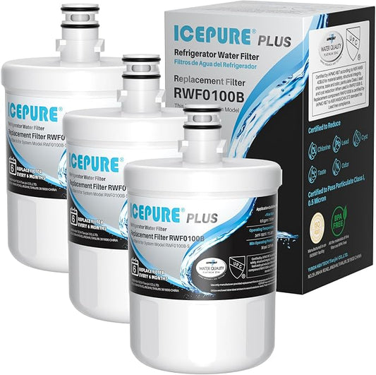 ICEPURE PLUS 5231JA2002A NSF/ANSI 53 & 42 Certified Refrigerator Water Filter, Remove Lead, Replacement for LG LT500P, ADQ72910911, ADQ72910901, ADQ72910907, Kenmore 9890, 469890, GEN11042FR-08, 3PACK