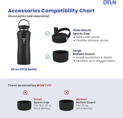 DYLN Hydrogen Water Bottle | Create Hydrating Alkaline Hydrogen-Rich Water Up to 9 pH | Vacuum Insulated Stainless Steel Water Bottle | Keeps Water Cold for 24 Hours