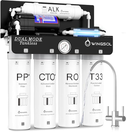 WINGSOL Replacement Filter Cartridge for RO Water Filter System Compatibel with: WS-QCJ-6RO (F-T33)(F-ALK)(F-Dual), T33