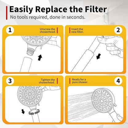 10-Pack Filter Cartridges Compatible with Cobbe Handheld Showerheads | White cartridge-only set for routine showerhead filter replacement and maintenance; shower head not included