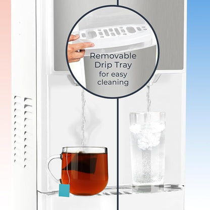 Igloo Bottom-Loading Water Dispenser – Water Cooler Dispenser with Hot, Cold & Temperature Settings- Electric Water Dispenser Fits 3- & 5-Gallon Jugs with Child Safety Lock Office Use– White Stainless