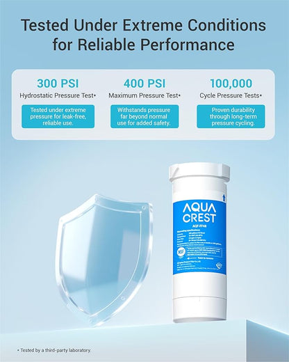 AQUA CREST XWF Refrigerator Water Filter, Replacement for GE® WR17X30702, Compatible with GE® GNE27, GFE26, GDE25, GSS25, PSE25 Series Refrigerators, NSF 42/372 Certified, 2-Pack (Not XWFE®)