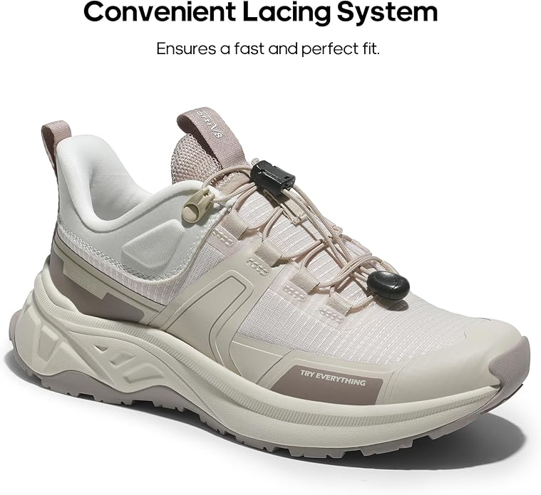NORTIV 8 Women's Lightweight Hiking Shoes Quick Laces Outdoor Fashion Sneakers Gladiator