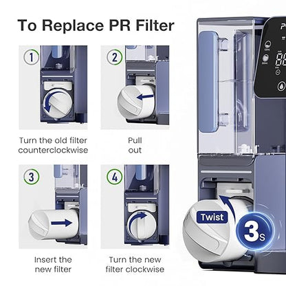 Purewell C01-PR RO Membrane Filter Cartridge for C01 Countertop Reverse Osmosis System