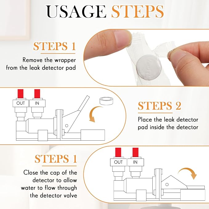 Wonderjune 10 Pcs Replacement Pads for Automatic Leak Detectors in Under Sink Reverse Osmosis Water Filtration Systems 18 mm for Mechanical Leak Detectors