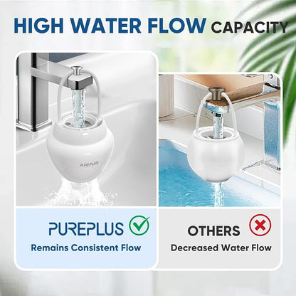 PUREPLUS Bathtub Bath Water Filter Replacement Cartridge, 11 Stages 2500 Gallons Filtration, Reduces Chlorine & Heavy Metals, Replacement for Standard Bathtub Bath Water Filter, 2PACK