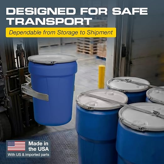 Eagle Plastic Drum, 30 Gallon Drum, DOT Compliant, Made in USA, Blue | High-Density-Polyethylene, Open Head Lab Pack Drum, Metal Lever-Lock with Bung Lid, Hazardous Material Storage, Transport