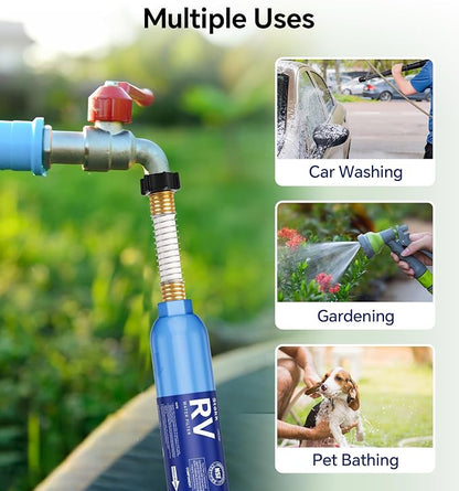 Stokk RV Water Filter with Flexible Hose Protector, NSF Certified, Inline Water Hose Filter for Garden, Camper and Pool, Greatly Reduces Bad Taste, Chlorine, Odor, Rust and Sediment, 2 Pack