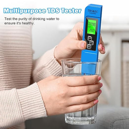 TDS Water Tester, New 4 in 1 Tds Meter Digital Water Tester -TDS EC & Temperature(°C,°F) Meter, Accurate & Reliable Digital Water Testing Kits for Drinking Water, RO/DI System,Aquarium etc