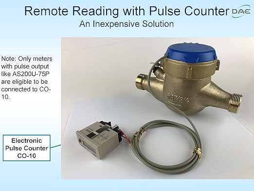 DAE AS250U-100 1" Water Meter, Measuring in Gallon + Couplings