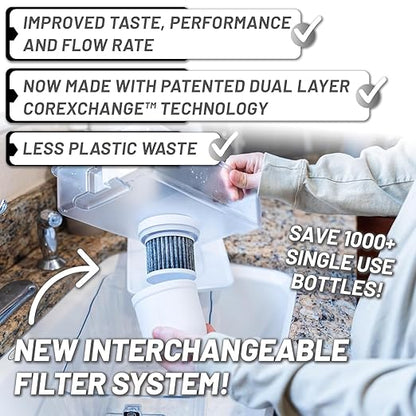Epic Pure XP Water Filter Dispenser with Advanced CoreXchange™ Filter. 36 Cup 100 Gallon Made in USA Filter. NSF Certified | Removes PFAS, Lead, Chlorine & More | BPA-Free |
