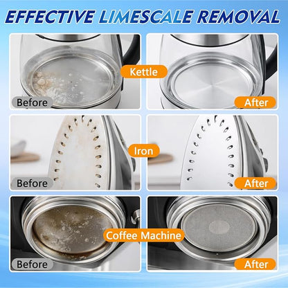 Kettle Descaler Tablet 36 Pcs, Citric Acid Limescale Remover for Kettles, Coffee Makers, Irons and Shower Heads, Powerful Descaling Tablets for Home Appliances