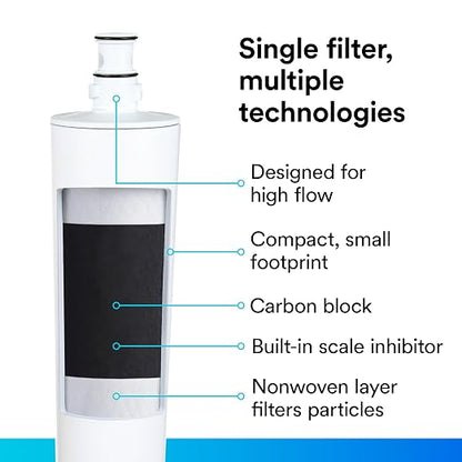 3M High Flow Series Filter Cartridge HF20-S | For ICE120-S System, Reduces Sediment, Chlorine Taste & Odor, Cyst, Scale, Microplastics
