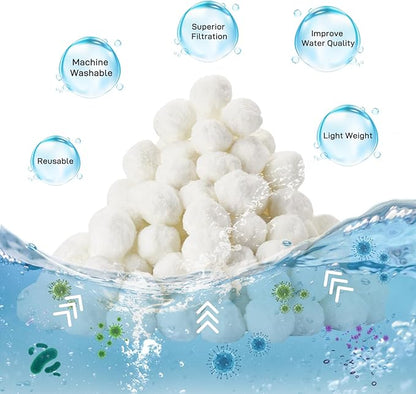 Redcoutt 4.6 Lbs Pool Filter Balls for Sand Filter, Reusable Eco-Friendly Filter Media for Sand Filter Pump, Replaces 150 Lbs Pool Filter Sand, Long-Lasting for Several Seasons