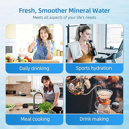 MIZUDO 12 Months Remineralization Filter, 1/4" Quick Connect Alkaline Filter for RO Reverse Osmosis System Under Sink, PH Balance and Restore Minerals, 10-inch