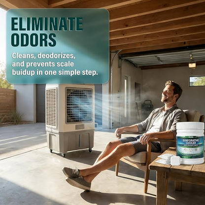 Swamp Cooler Water Tablets for Evaporative Coolers | Odor Control, Scale Prevention & System Maintenance 20 pcs