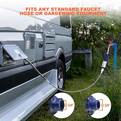 WELLUCK RV Camper Inline Water Filter Reduce Chlorine and Odor, 2 Packs RV Camping Water Hose Filter Accessories for Camping Trailer Motorhome Boat Marine Drinking Garden Car Washing